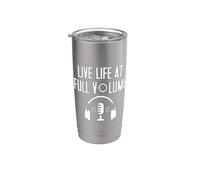 Live Life at full Volume Engineer Gobelet isotherme en acier inoxydable double paroi
