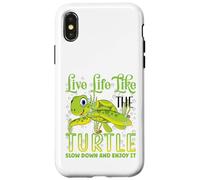 Live Life Like The Turtle Slow Down and Enjoy It | Tortue Coque pour iPhone X/XS