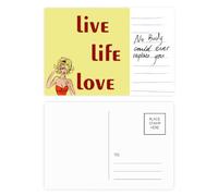 Live Life Love Carte postale Art déco pour anniversaire de mariage