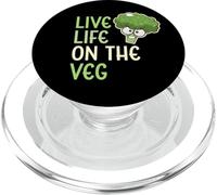 Live Life on The Veg Funny Vegetable Brocoli Vegan Life PopSockets PopGrip pour MagSafe