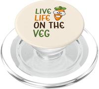 Live Life on The Veg Funny Vegetable Carotte Vegan Lifestyle PopSockets PopGrip pour MagSafe