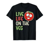 Live Life on The Veg : Mode de Vie végétalien Amusant aux légumes et aux tomates T-Shirt