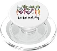 Live Life on The Veg Vegetarian Nature Food (en Anglais) PopSockets PopGrip pour MagSafe