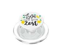Live Life with Zest Funny Summer Business Jus de Citron Lover PopSockets PopGrip pour MagSafe