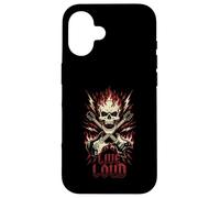 Live Loud Rock and Roll Guitare Vintage Rock Music Coque pour iPhone 16