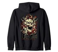 Live Loud Rock and Roll Guitare Vintage Rock Music Sweat à Capuche