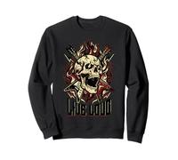 Live Loud Rock and Roll Guitare Vintage Rock Music Sweatshirt