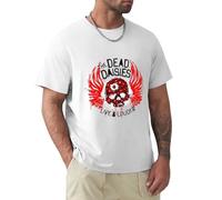 Live & Louder 2018 Punk Style Men T-Shirt The Dead Daisies Skull T Shirt Vintage Art Drawing Red Wings Print Tee White 3XL