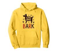 Live Love Bark : Adorable Amoureux des Chiens Sweat à Capuche, Unisexe pour Adultes, Citron, S