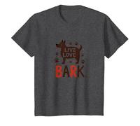 Live Love Bark : Adorable Amoureux des Chiens T-Shirt, Enfant, Chiné Foncé, 10 Ans
