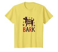 Live Love Bark : Adorable Amoureux des Chiens T-Shirt, Enfant, Citron, 12 Ans