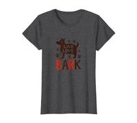 Live Love Bark : Adorable Amoureux des Chiens T-Shirt, Femme, Chiné Foncé, XL