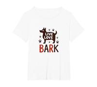 Live Love Bark : Adorable Amoureux des Chiens T-Shirt, Femme Grandes Tailles, Blanc, 5X