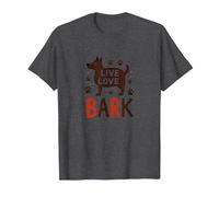 Live Love Bark : Adorable Amoureux des Chiens T-Shirt, Homme, Chiné Foncé, 5XL
