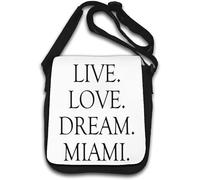 Live Love Dream Miami Florida Sac à bandoulière Blanc