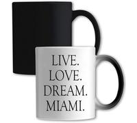 Live Love Dream Miami Florida Tasse à changement de couleur Blanc