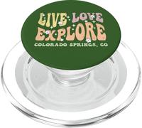 Live Love Explore Colorado Springs CO Style rétro PopSockets PopGrip pour MagSafe