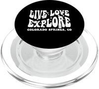 Live Love Explore Colorado Springs CO Style rétro PopSockets PopGrip pour MagSafe