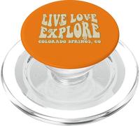Live Love Explore Colorado Springs CO Style rétro PopSockets PopGrip pour MagSafe