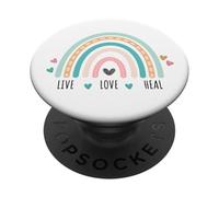 Live Love Heal Infirmière Physiothérapeute Thérapeute Médecin PopSockets PopGrip Adhésif