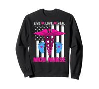 Live Love Heal NICU Nurse American Flag Nursing Nurses Sweatshirt