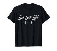Live Love Lift Distressed Barbell Gym Design T-Shirt