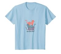 Live Love Purr: Adorable Graphique de Amoureux des Chats T-Shirt, Enfant, Bleu Céleste, 12 Ans