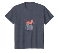 Live Love Purr: Adorable Graphique de Amoureux des Chats T-Shirt, Enfant, Bleu Chiné, 10 Ans