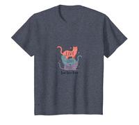 Live Love Purr: Adorable Graphique de Amoureux des Chats T-Shirt, Enfant, Bleu Chiné, 12 Ans