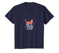 Live Love Purr: Adorable Graphique de Amoureux des Chats T-Shirt, Enfant, Bleu Marine, 12 Ans
