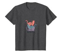 Live Love Purr: Adorable Graphique de Amoureux des Chats T-Shirt, Enfant, Chiné Foncé, 12 Ans