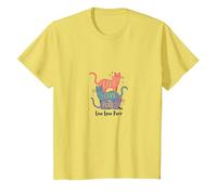 Live Love Purr: Adorable Graphique de Amoureux des Chats T-Shirt, Enfant, Citron, 10 Ans