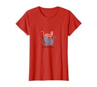 Live Love Purr: Adorable Graphique de Amoureux des Chats T-Shirt, Femme, Rouge, 3XL