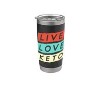 Live Love Régime cétogène rétro pour perte de poids Gobelet isotherme en acier inoxydable double paroi