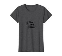 Live, Love, Soccer - Cadeau Passion Sport Femme T-Shirt, Femme, Chiné Foncé, XXL