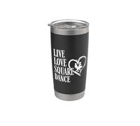 Live Love Square Dance Square Dancing Square Dancer Gobelet isotherme en acier inoxydable double paroi