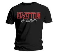 Live Nation LED Zeppelin Logo & Symbols T-Shirt Manches Courtes Noir XXL