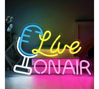 Live On Air Enseigne Néon Panneau Néon On Air Enseigne Néon Couleur Lettres Led Neon Light Décoration Murale pour Studio Chambre Salle de Jeux Décoration de Fête Enseigne lumineuse