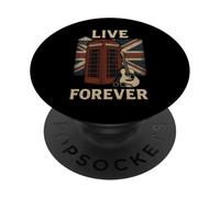 Live Retro Forever Britpop Vintage British Rock Nostalgie PopSockets PopGrip Adhésif