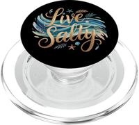 Live Salty Coastal Design for Beach Lovers PopSockets PopGrip pour MagSafe