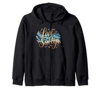 Live Salty Coastal Design for Beach Lovers Sweat à Capuche