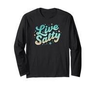 Live Salty Retro Beach Vibes Sea Salt Ocean Lovers Manche Longue