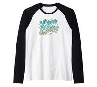 Live Salty Retro Beach Vibes Sea Salt Ocean Lovers Manche Raglan