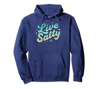 Live Salty Retro Beach Vibes Sea Salt Ocean Lovers Sweat à Capuche