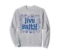 Live Salty, Sand Sun Beach Casual Beachwear Sweatshirt