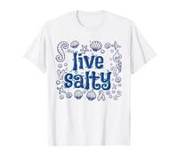 Live Salty, Sand Sun Beach Casual Beachwear T-Shirt