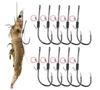 Live Shrimp Hook | Hameçons de pêche à l'appât à crevettes | X Flottant Solide Tackle | 10 x flottants antidérapants Heavy Duty Tackle pour Lake Trout Bass Catfish Eau fraîche