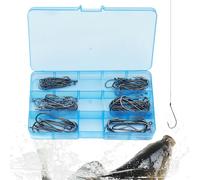 Live Shrimp Hook, Saltwater Barbed Heavy Duty Fishing Hooks, Bait Holder Tackle for Crappie Panfish Salmon Surf Casting Kayak Boat Lake Shore Bank, 100 Pieces, 1 Set