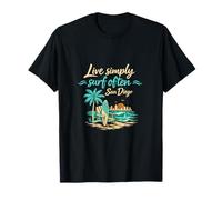 Live Simply Surf Ofly San Diego Beach Art T-Shirt