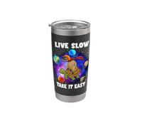 Live Slow Take It Easy Turtle Sloth Funny Sloths Turtles Gobelet isotherme en acier inoxydable double paroi